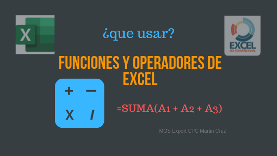 funciones y operadores de excel